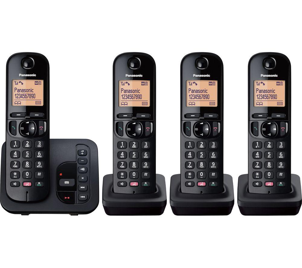 PANASONIC KX-TGC264EB Cordless Phone - Quad Handsets Black