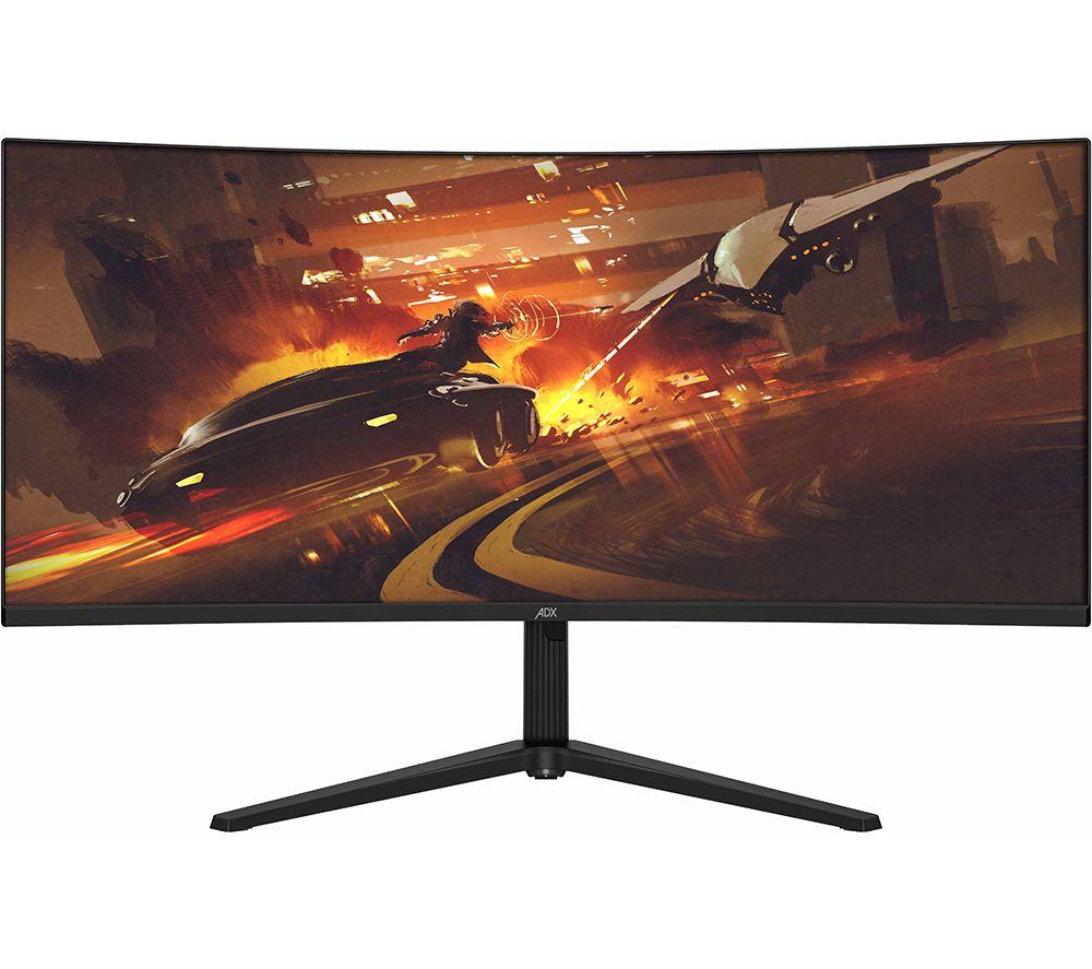 ADX A34GSR23 Wide Quad HD 34” Curved LCD Gaming Monitor - Black