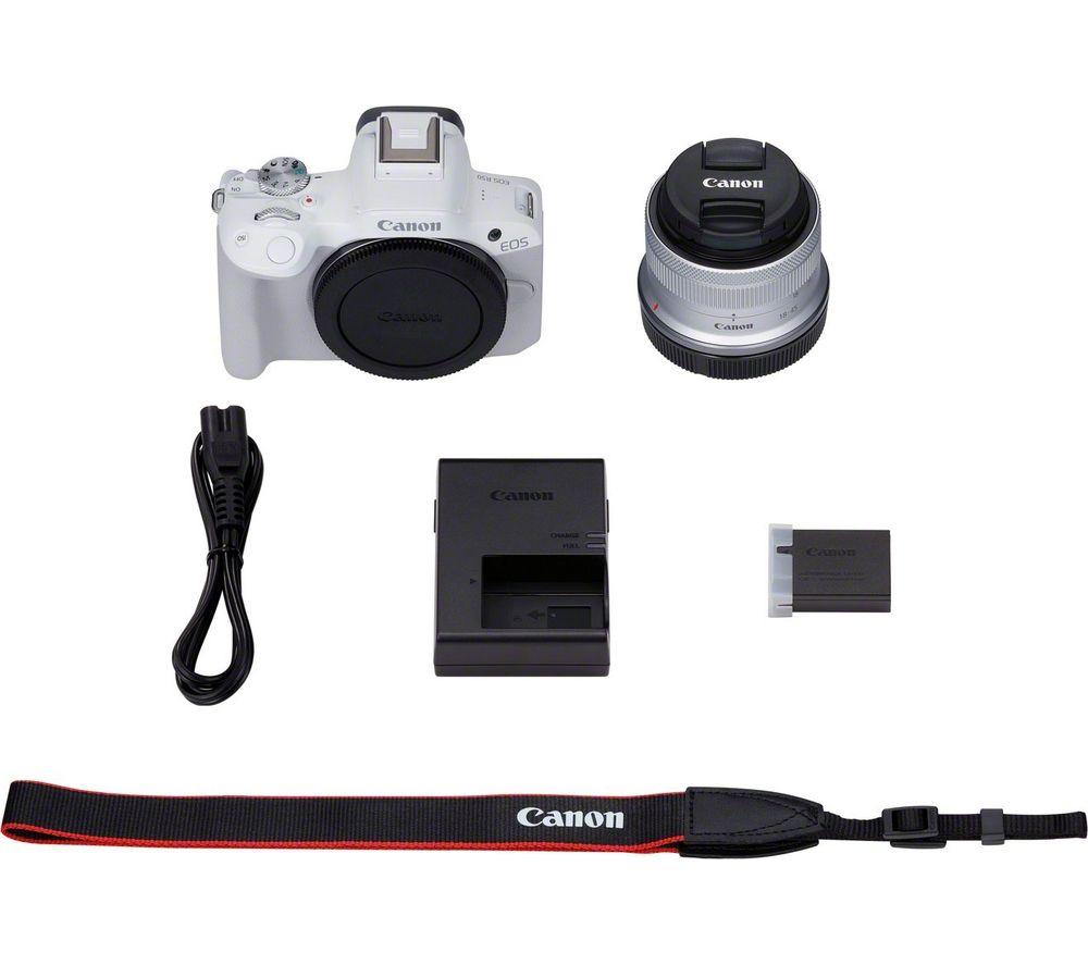 CANON EOS R50 Mirrorless Camera with RF-S 18-45 mm f/4.5-6.3 IS STM Lens - White image number 5 of 5