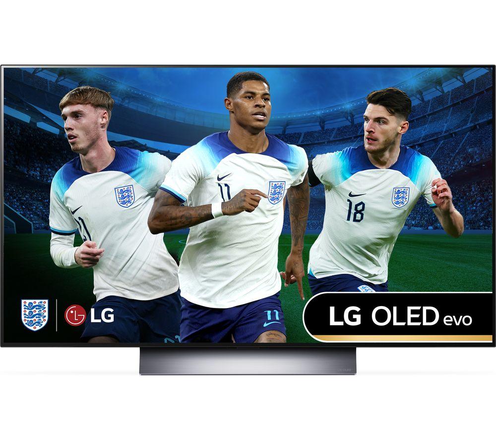 48 LG OLED48C34LA  Smart 4K Ultra HD HDR OLED TV with Amazon Alexa, Silver/Grey