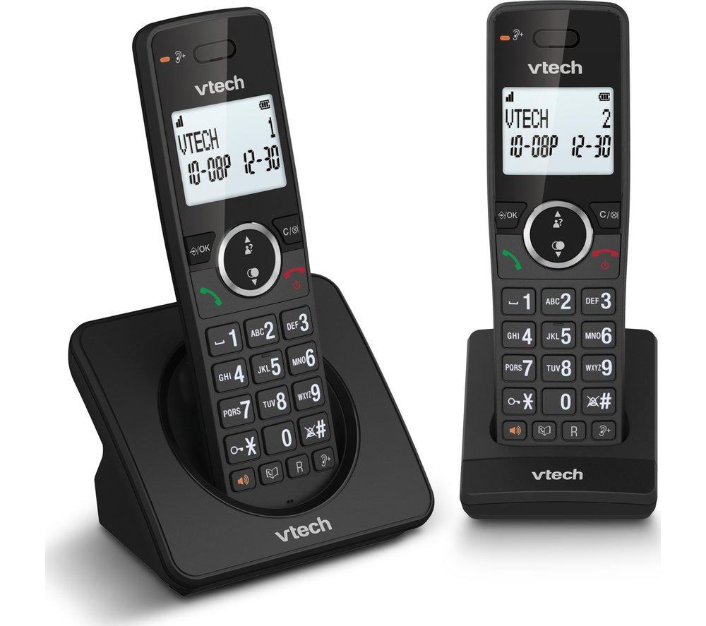 VTECH ES2001 Cordless Phone - Twin Handsets, Black, Black