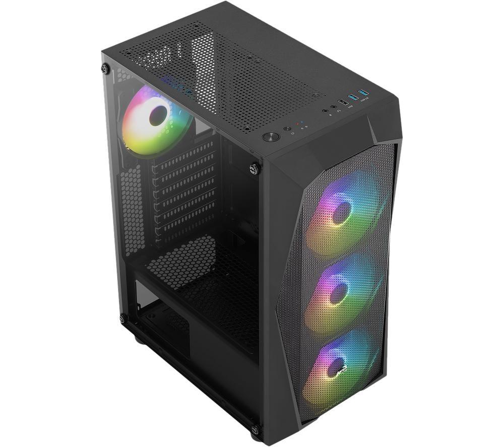 AEROCOOL Falcon ARGB ATX Mid Tower PC Case - Black image number 4 of 8