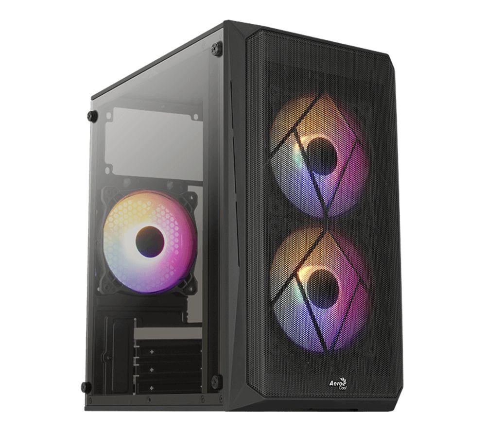 Image of AEROCOOL CS-107-A-BK-v2 Micro ATX Mini Tower PC Case - Black, Black