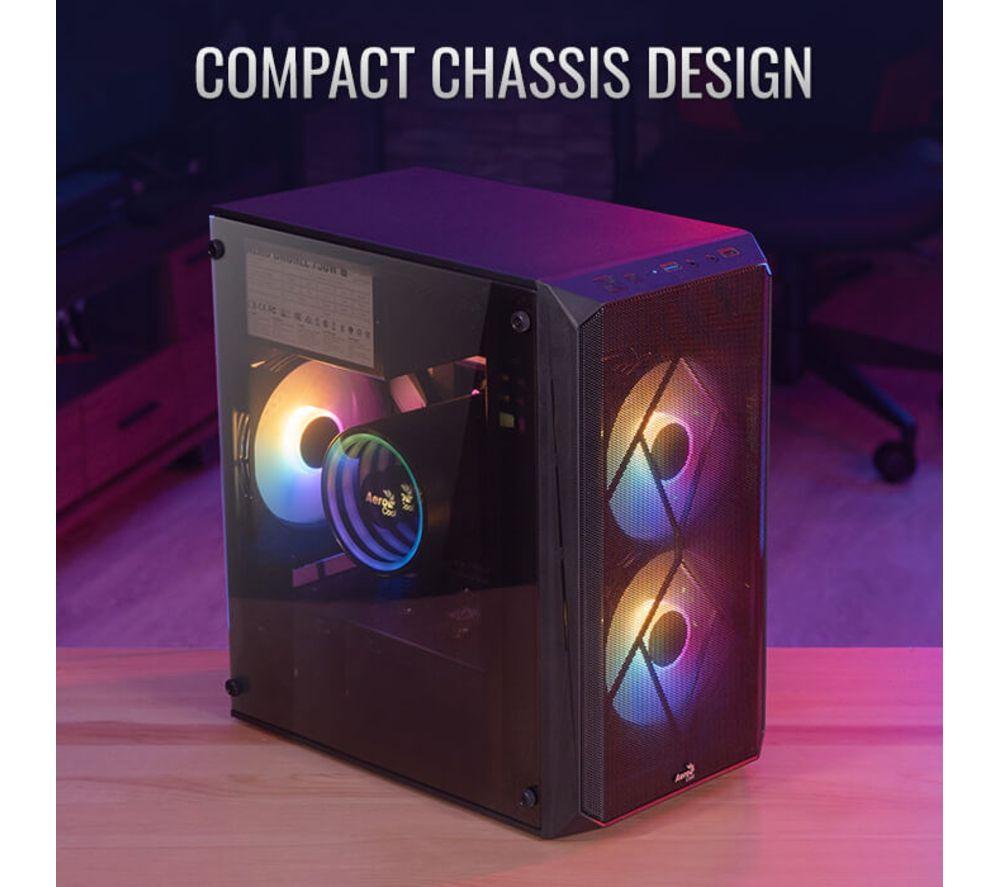 AEROCOOL CS-107-A-BK-v2 Micro ATX Mini Tower PC Case - Black image number 3 of 11