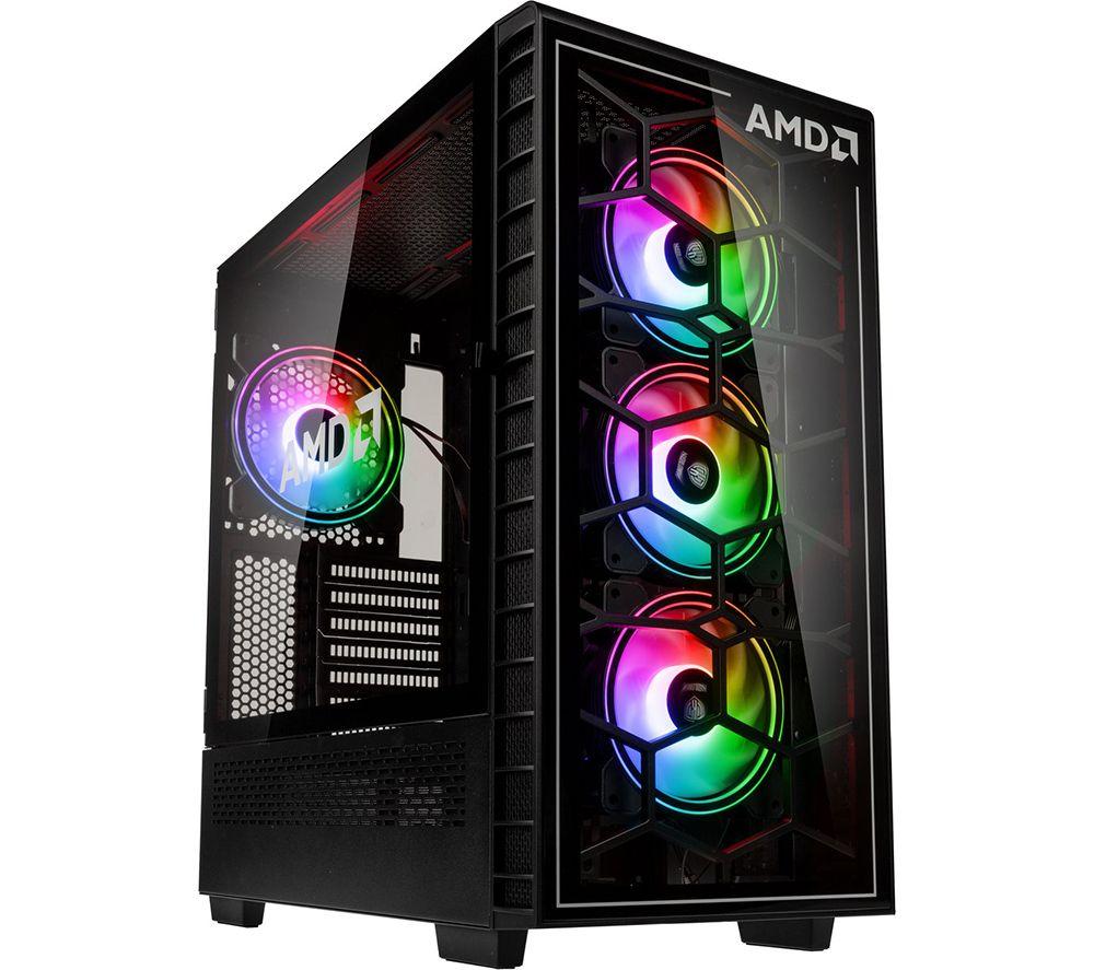 Kolink PC Case Observatory Y AMD Midi Tower Computer Case, 4 Pre-Installed ARGB Fans, PC Case for AIO Cooling, PC Case RGB, PC Case Glass