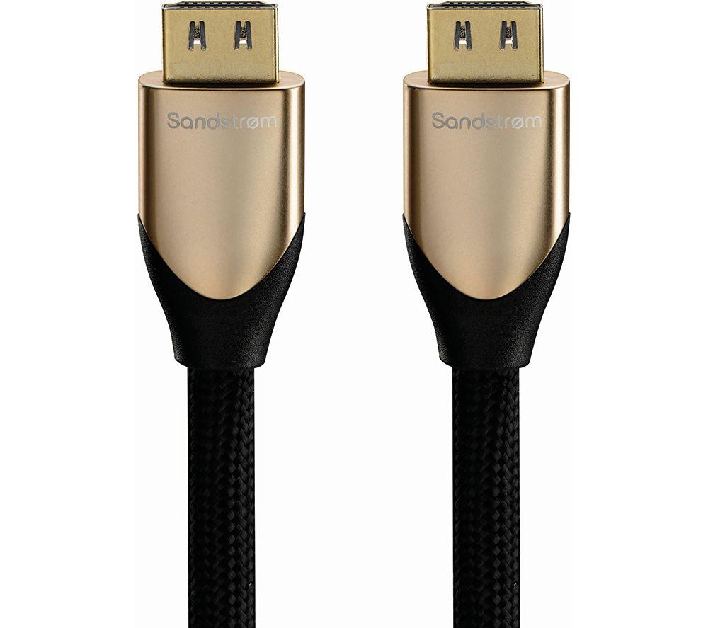SANDSTROM S2HDMI324 High Speed HDMI Cable with Ethernet - 2 m, Gold,Black