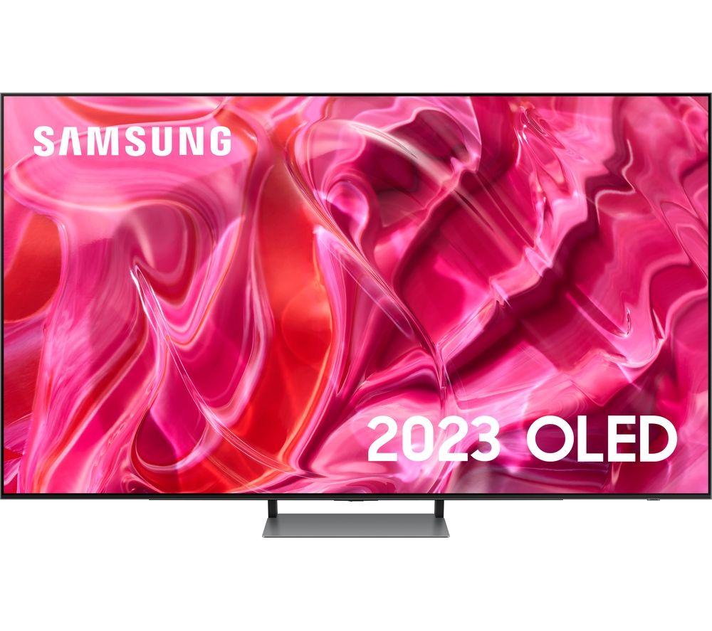 55" SAMSUNG QE55S92CATXXU  Smart 4K Ultra HD HDR OLED TV with Bixby & Amazon Alexa, Silver/Grey