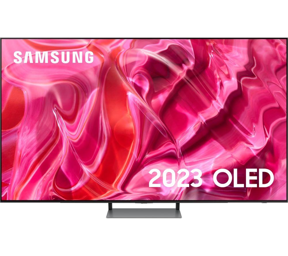 55" SAMSUNG QE55S92CATXXU Smart 4K Ultra HD HDR OLED TV with Bixby & Amazon Alexa, Silver/Grey