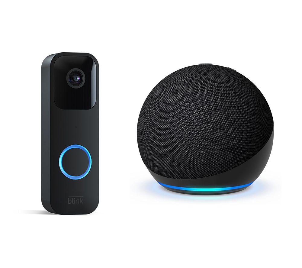 Amazon Blink Video Doorbell & Echo Dot (5th Gen) Smart Speaker with Alexa Bundle, Black