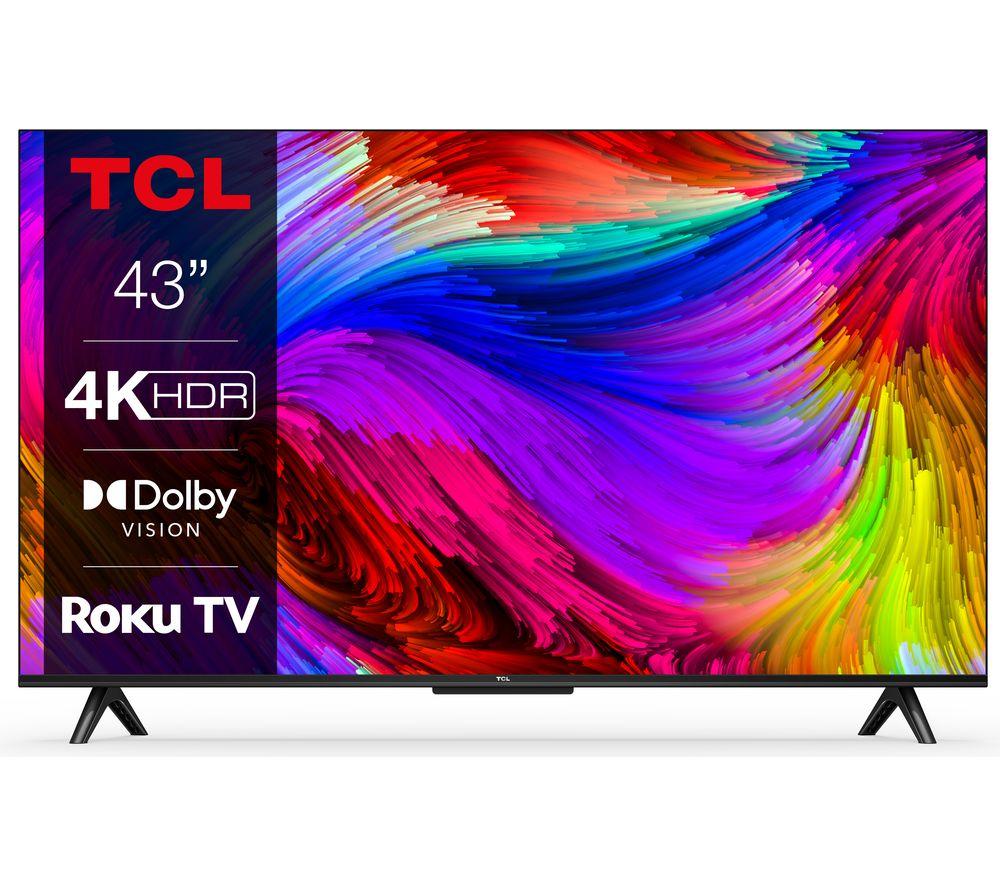 TCL 43RP630K Roku TV  Smart 4K Ultra HD HDR LED TV, Black