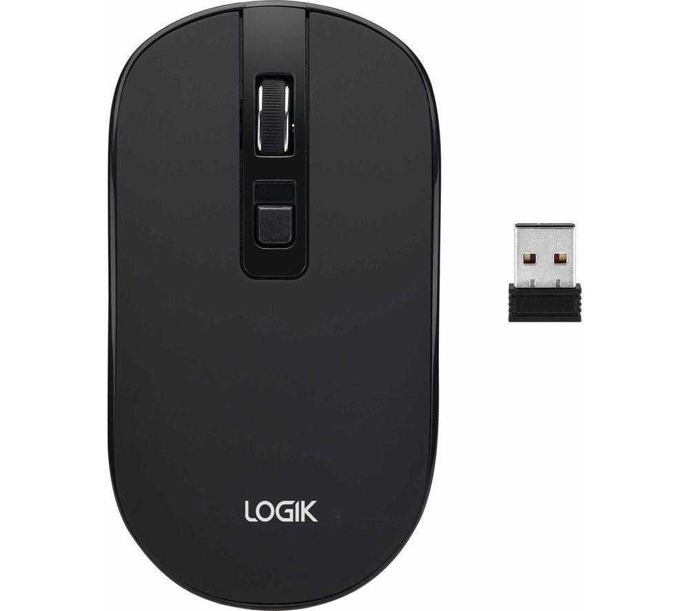 LOGIK LRCMWL24 Wireless Optical Mouse, Black