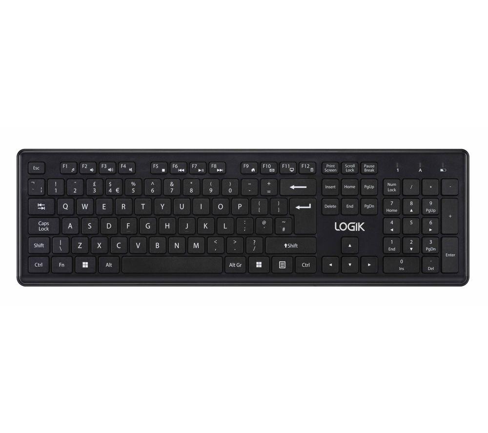 LOGIK LSLFSKB24 Silent Wireless Keyboard - Black, Black