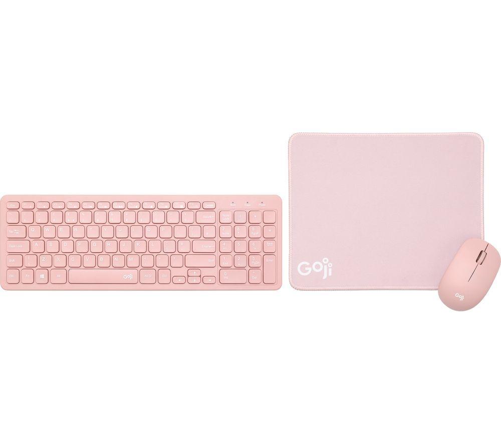 GOJI 3-in-1 Wireless Keyboard & Mouse Set - Pink