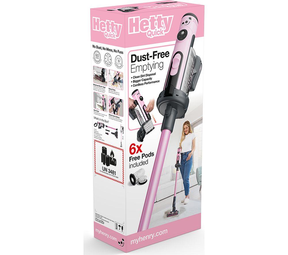 NUMATIC Hetty Quick HTY.100 Cordless Bagged Vacuum Cleaner - Pink image number 3 of 3
