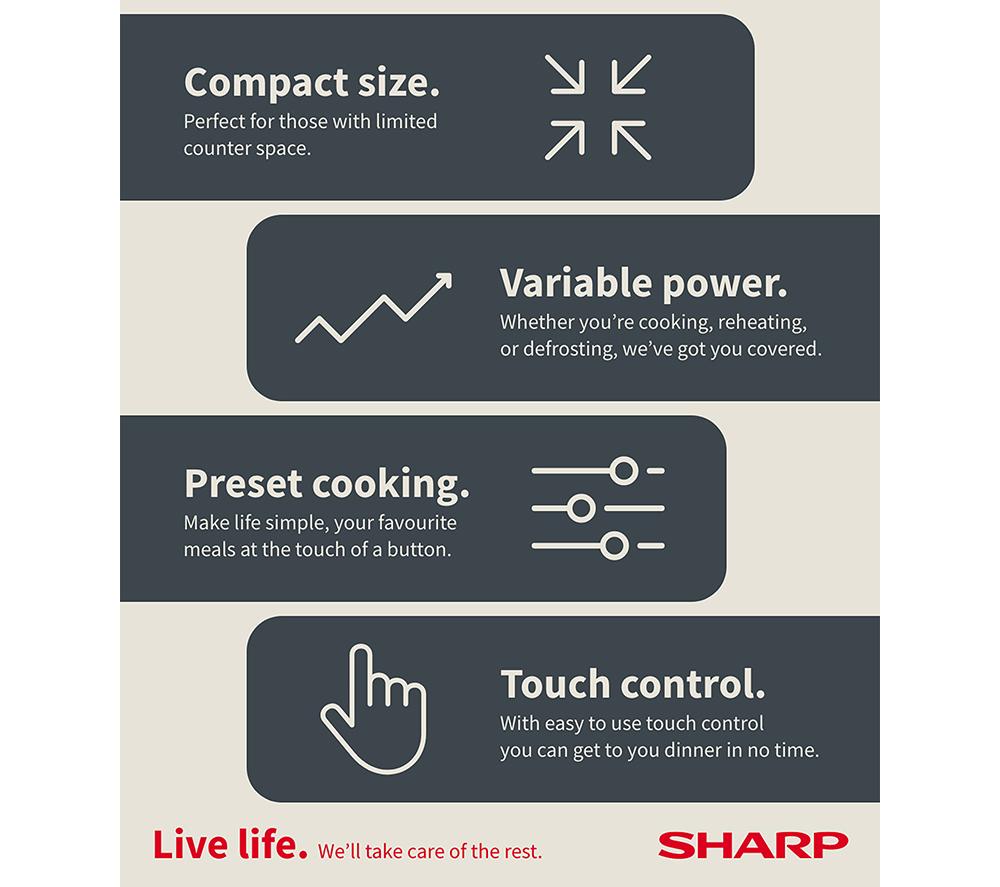 SHARP RS172TW Compact Solo Microwave - White image number 7 of 10