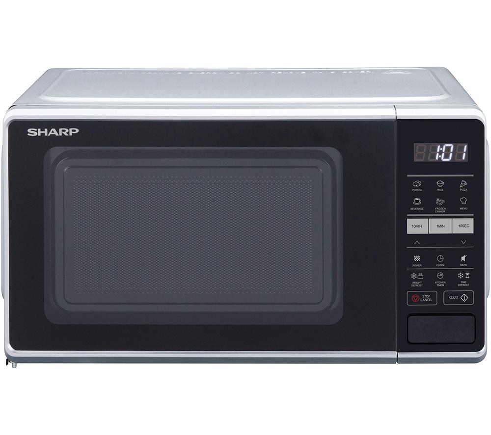 SHARP RS172TS Compact Solo Microwave - Silver, Silver/Grey