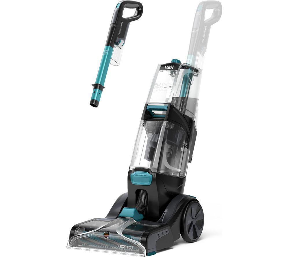 VAX Platinum Smartwash Pet-Design Upright Carpet Cleaner - Charcoal & Teal, Blue