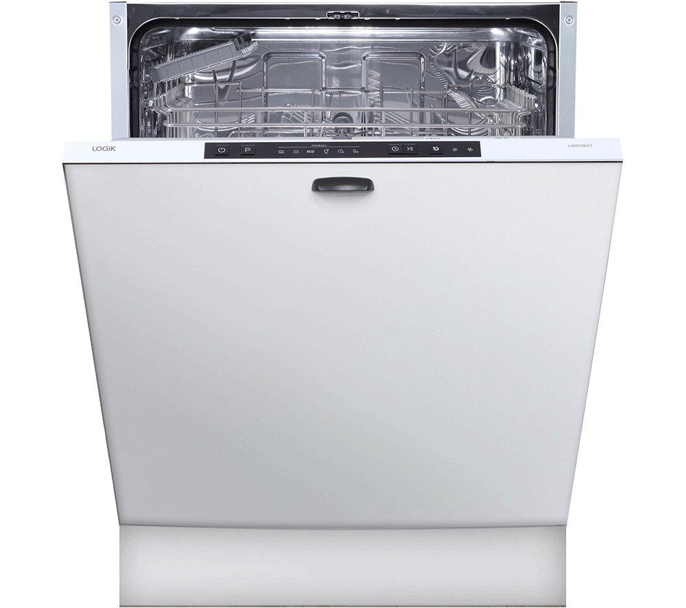 LOGIK LID60W23 Full-size Fully Integrated Dishwasher, Silver/Grey