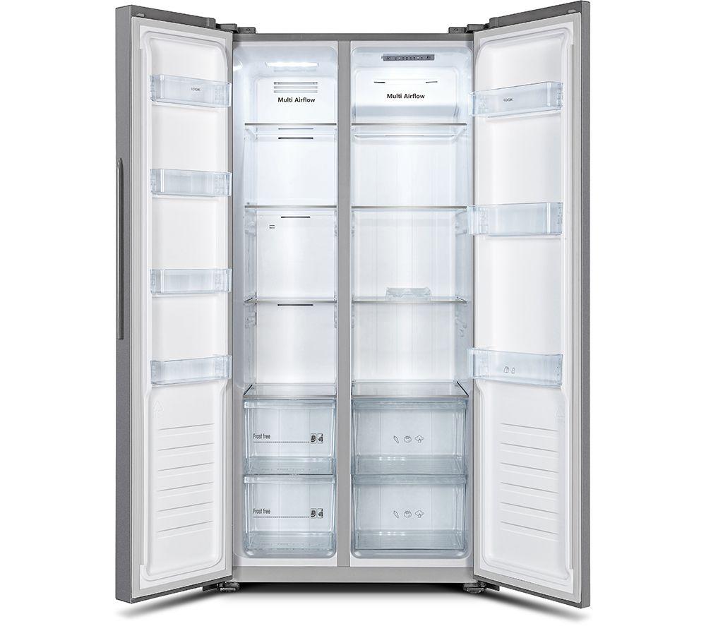 LOGIK LESSBSX23 Slim American-Style Fridge Freezer - Inox image number 3 of 7