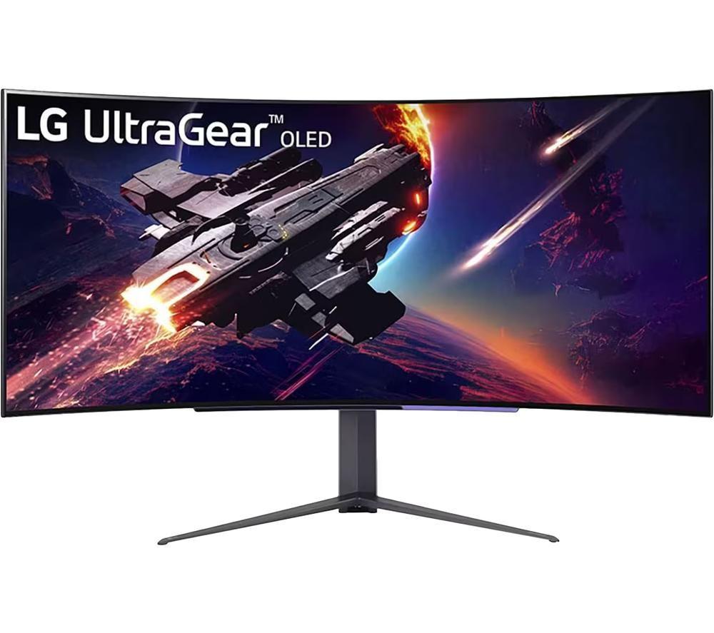LG UltraGear 45GR95QE-B Quad HD 45 Curved OLED Gaming Monitor - Black, Black