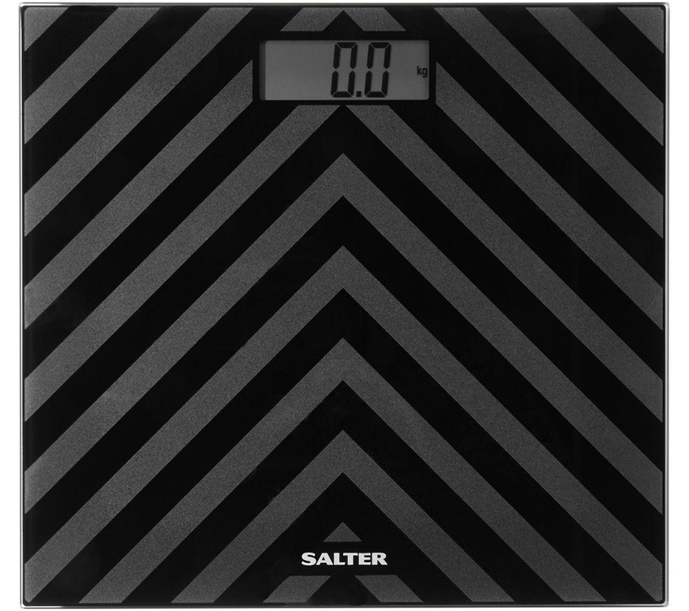 SALTER Chevron Bathroom Scales - Black, Patterned,Black