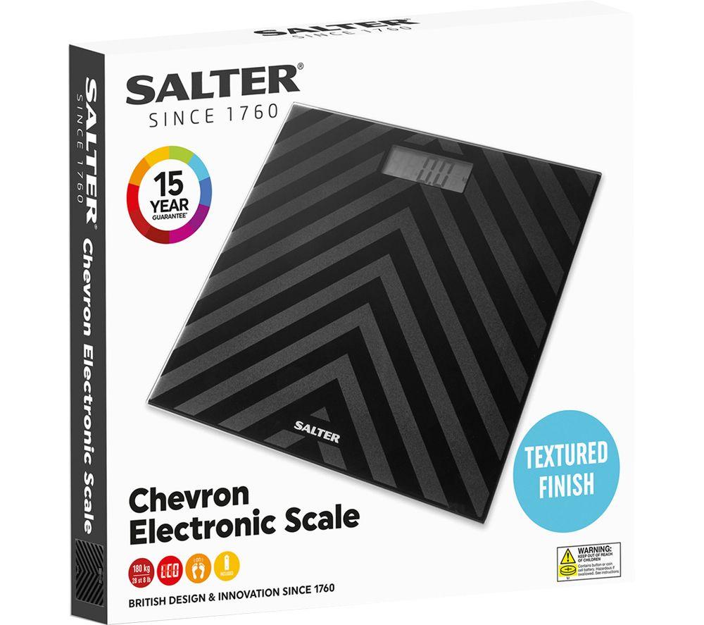 SALTER Chevron Bathroom Scales - Black image number 5 of 5