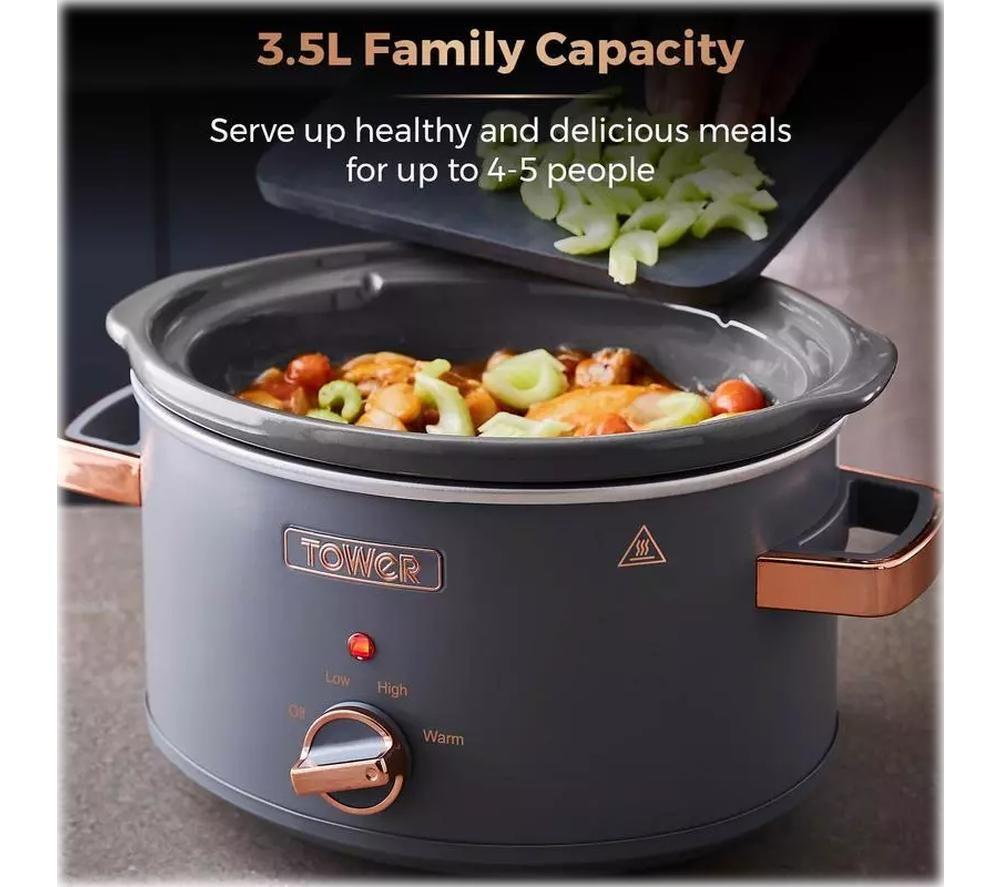 TOWER Cavaletto T16042GRY Slow Cooker - Grey image number 10 of 13