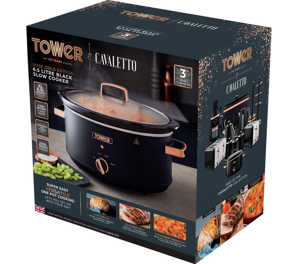 TOWER Cavaletto T16043BLK Slow Cooker - Black & Rose Gold image number 7 of 10