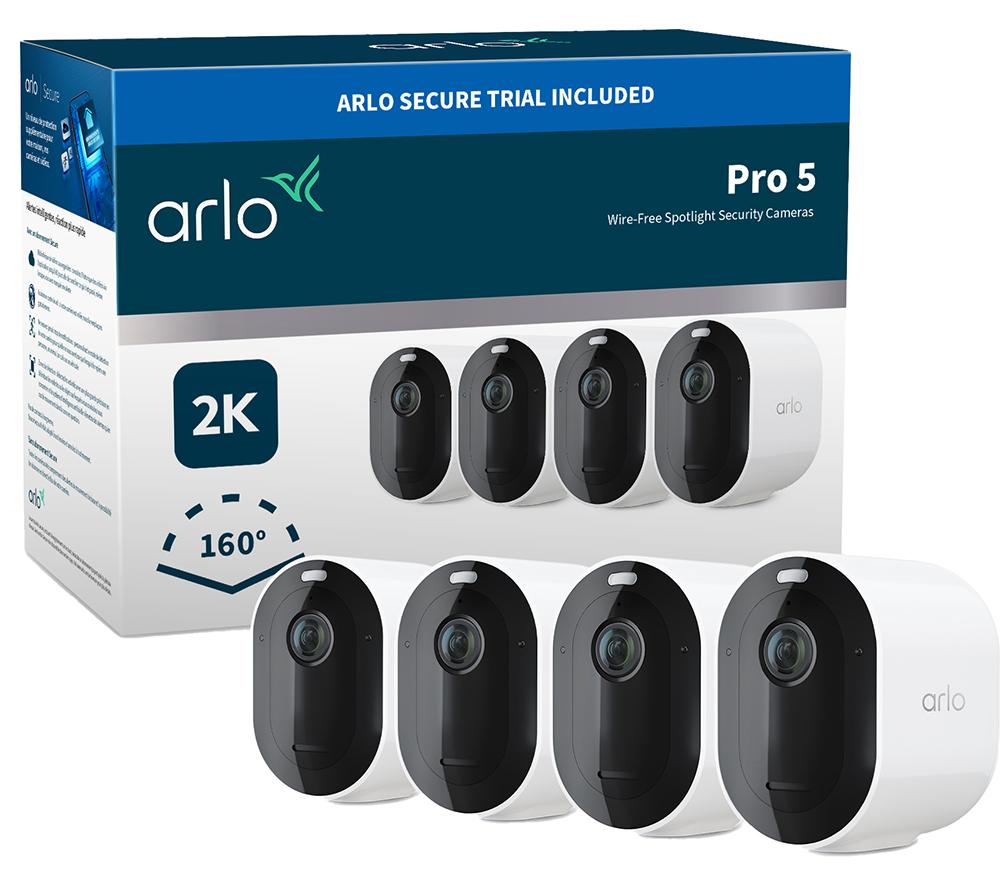Buy ARLO Pro 5 2K 1520p WiFi Security Camera System 4 Cameras, White