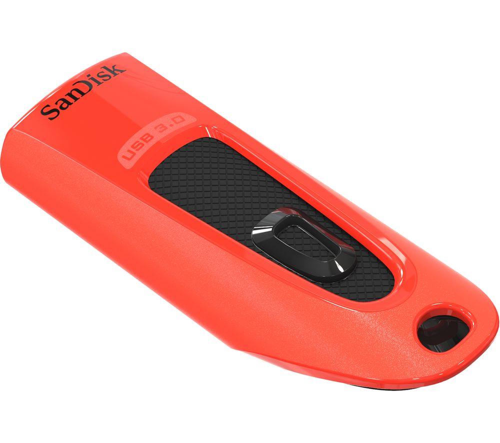 Sandisk Ultra Usb 3.0 Memory Stick - 64 Gb, Pack Of 2, Black,Red