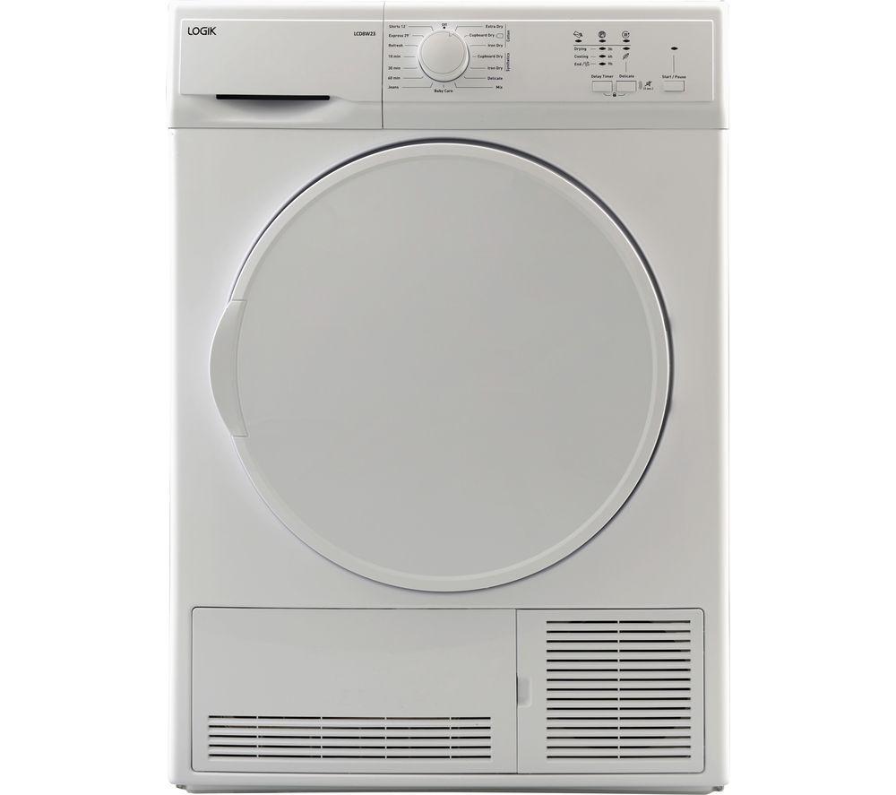 LOGIK LCD8W23 8 kg Condenser Tumble Dryer - White, White