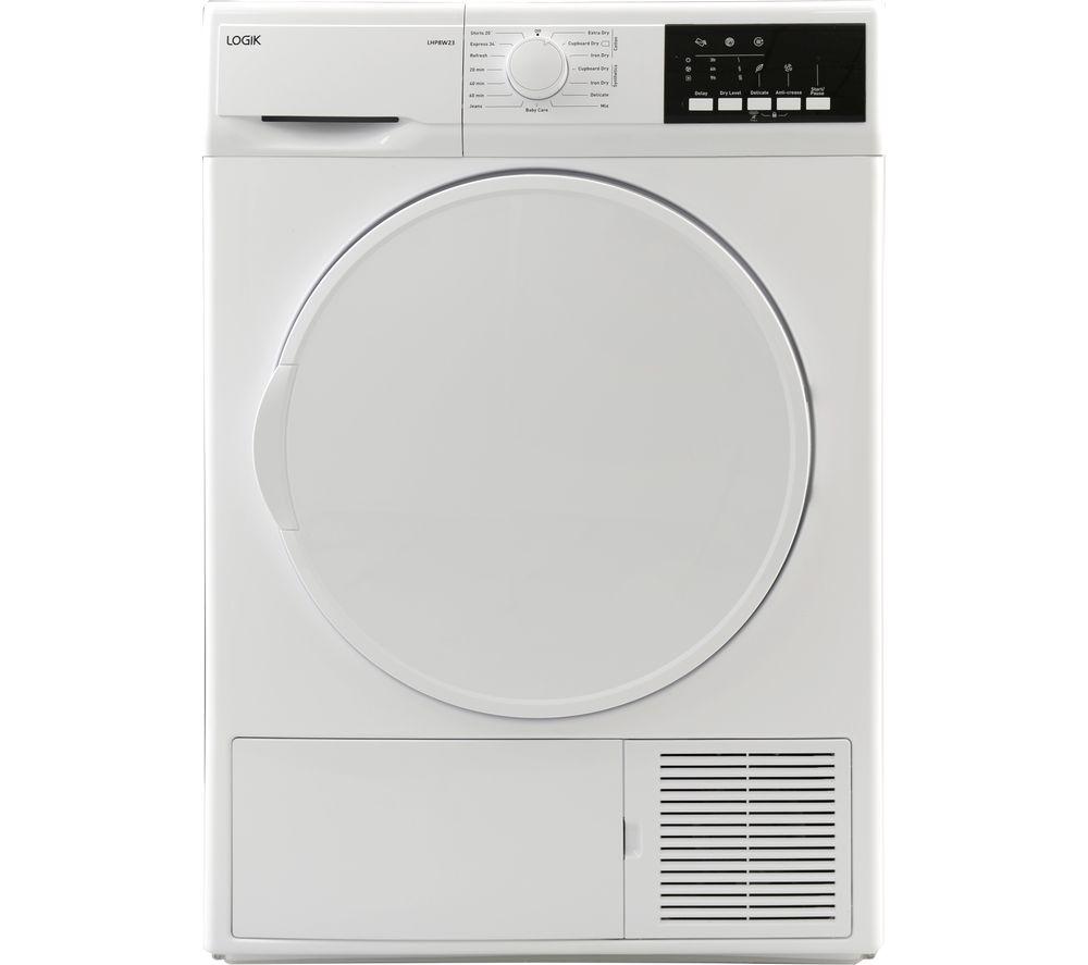 LOGIK LHP8W23 8 kg Heat Pump Tumble Dryer - White, White