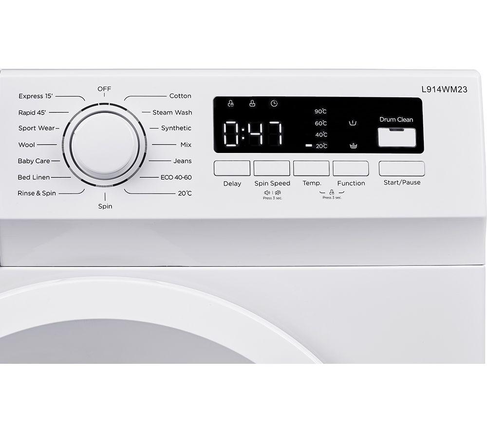 LOGIK L914WM23 9 kg 1400 Spin Washing Machine - White image number 7 of 9