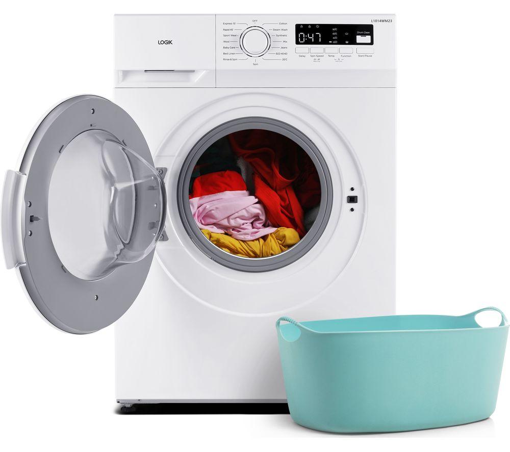 LOGIK L1014WM23 10 kg 1400 Spin Washing Machine - White image number 3 of 9