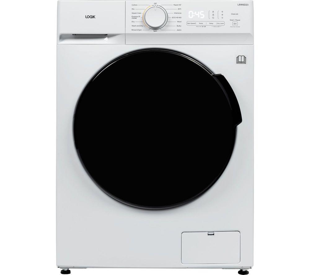 LOGIK L8W6D23 8 Kg Washer Dryer – White, White