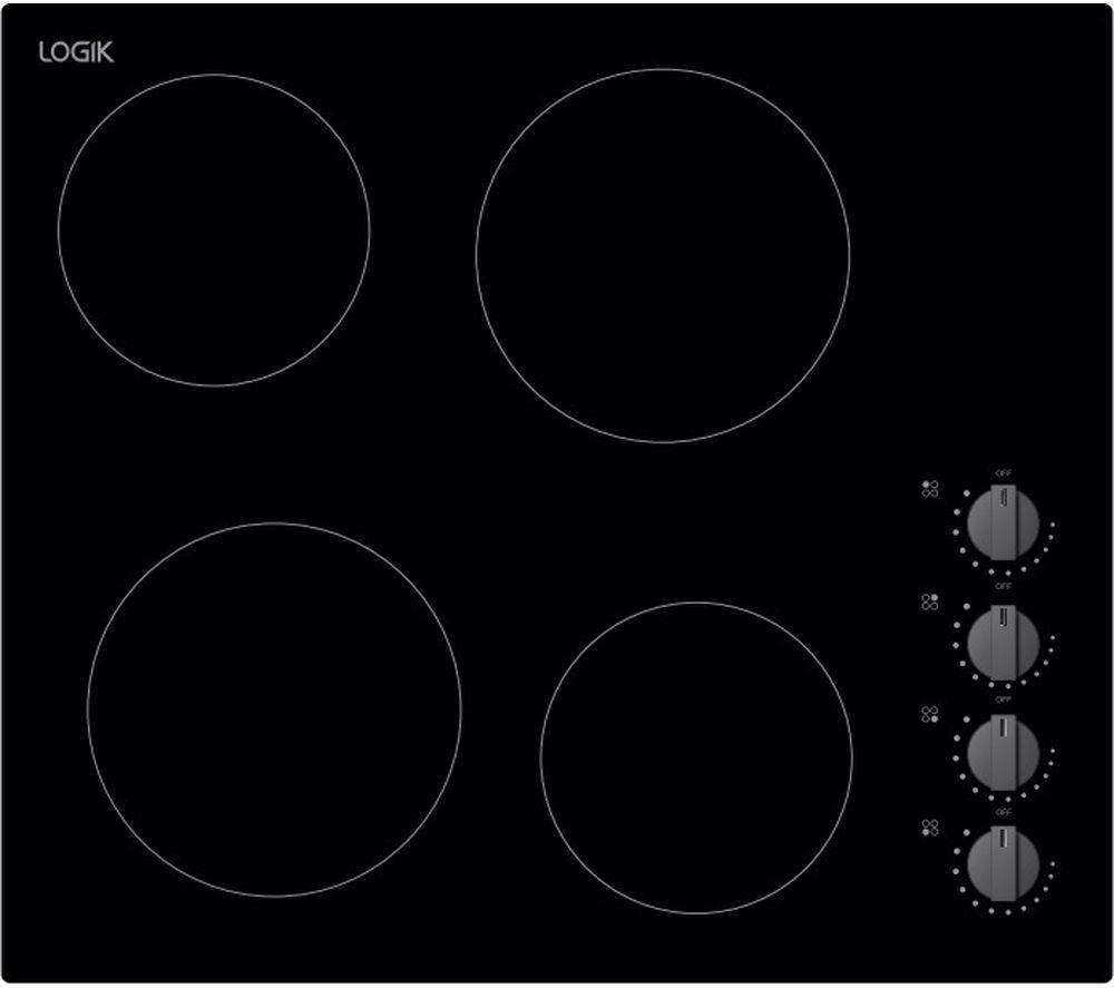 LOGIK LCHOBKN23 59 cm Electric Ceramic Hob - Black, Black