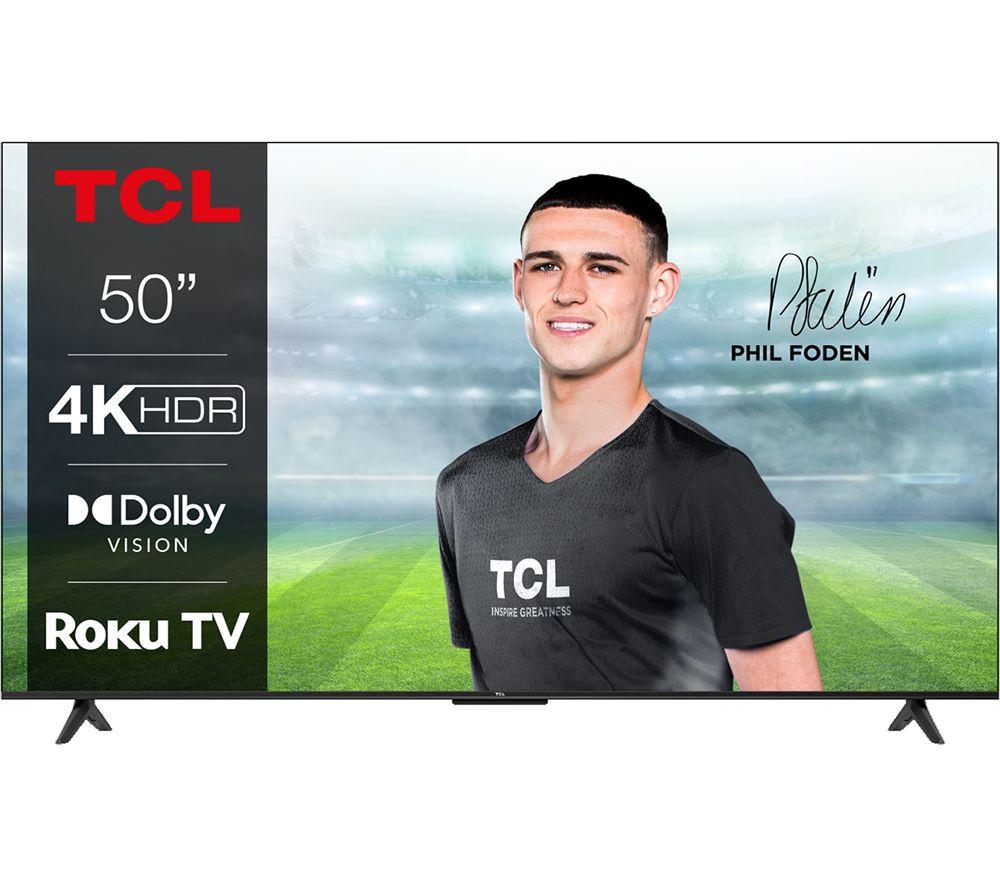 50" TCL 50RP630K Roku TV  Smart 4K Ultra HD HDR LED TV, Black