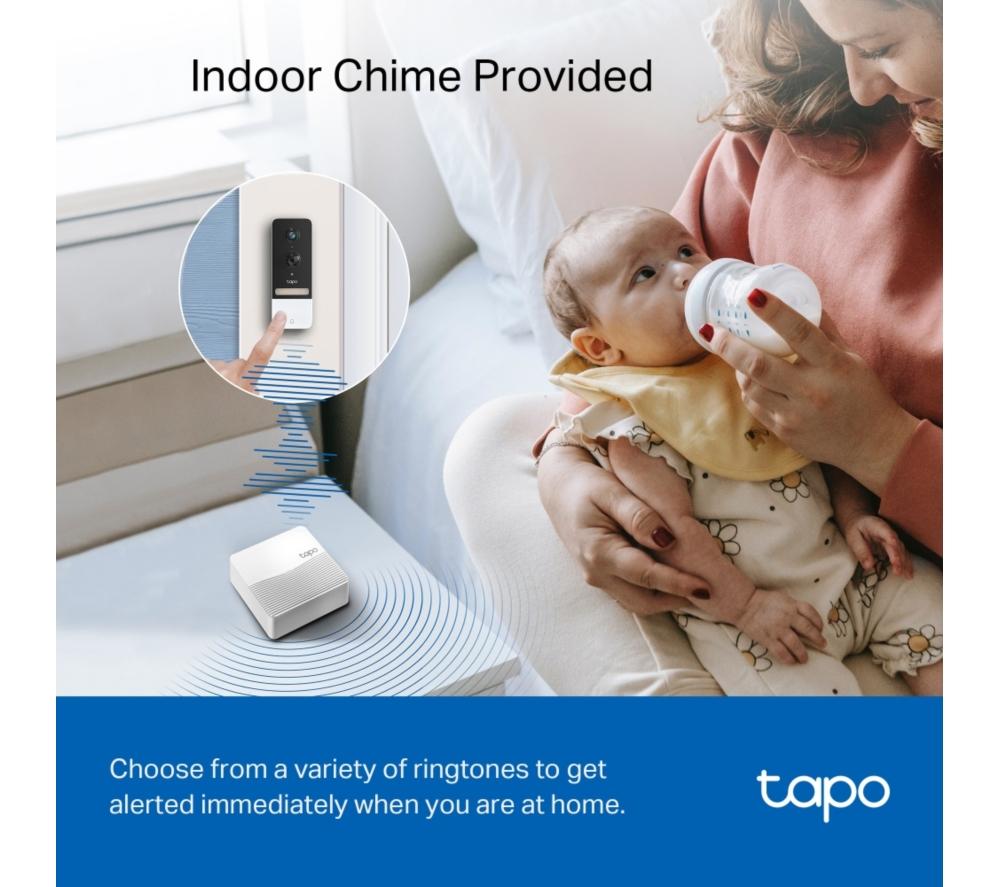 TP-LINK Tapo D230S1 2K 5 MP WiFi Video Doorbell with Chime - White image number 10 of 12