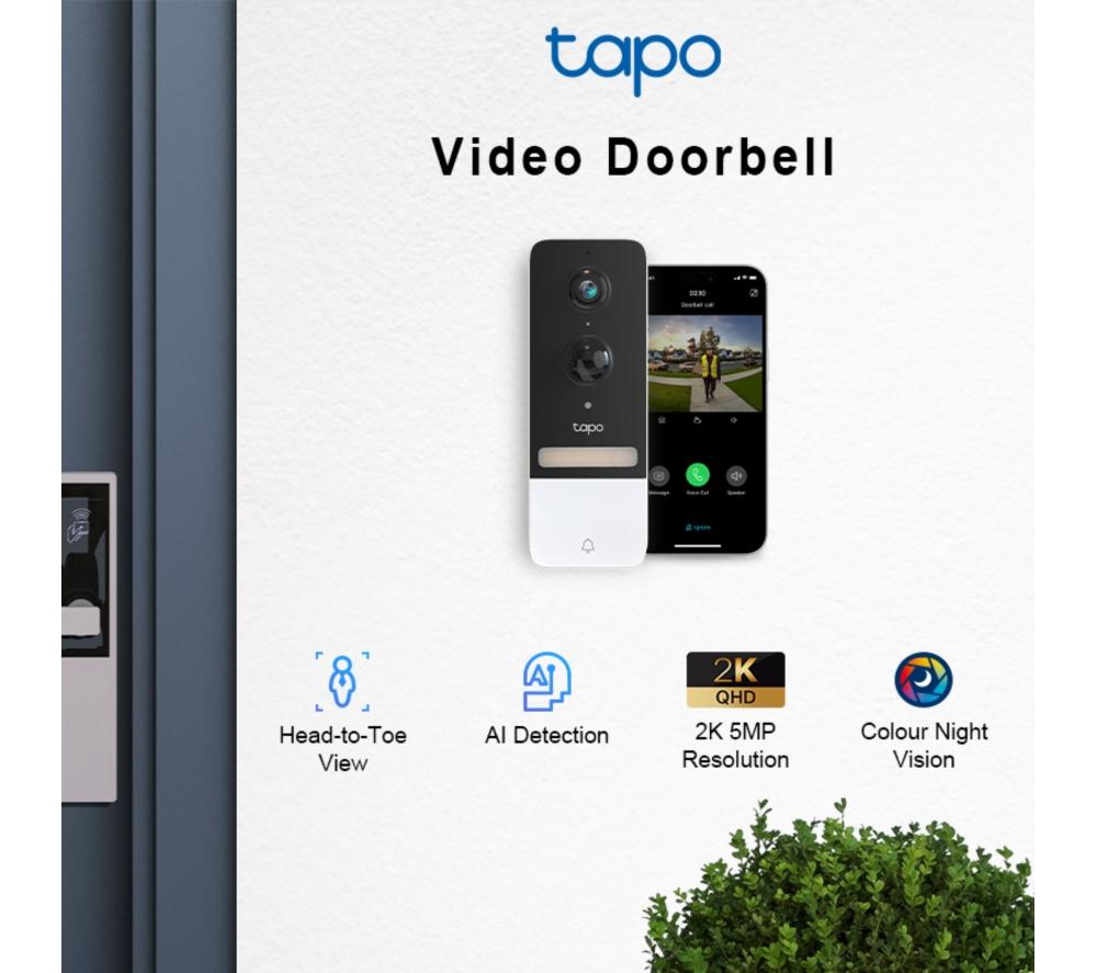 Buy TP-LINK Tapo D230S1 2K MP WiFi Video Doorbell with Chime