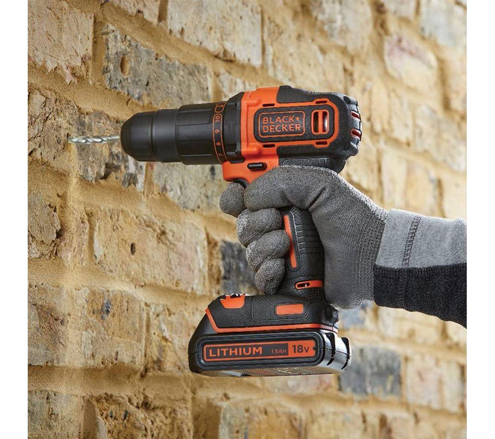 BLACK + DECKER BCD700S1K Cordless Hammer Drill with 1 Battery - Black & Orange image number 4 of 5