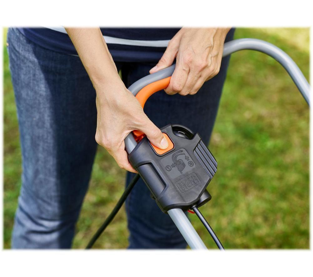 BLACK + DECKER BEMW351-GB Corded Rotary Lawn Mower - Black & Orange image number 7 of 10