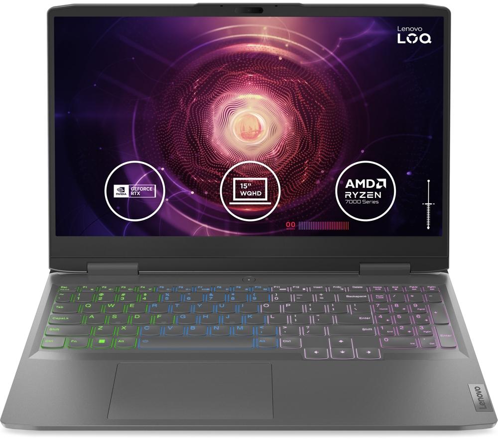 LENOVO LOQ 15APH8 15.6 Gaming Laptop - AMD Ryzen? 7, RTX 4060, 1 TB SSD, Silver/Grey