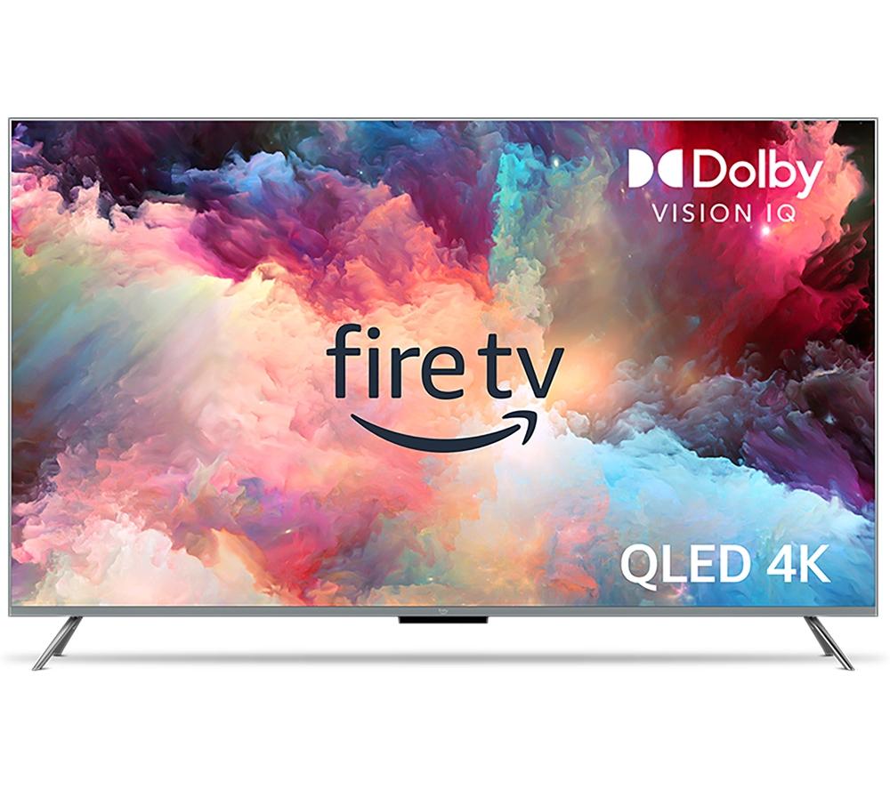 65 AMAZON Omni QLED Series Fire TV QL65F601U  Smart 4K Ultra HD HDR TV with Amazon Alexa, Silver/Gr