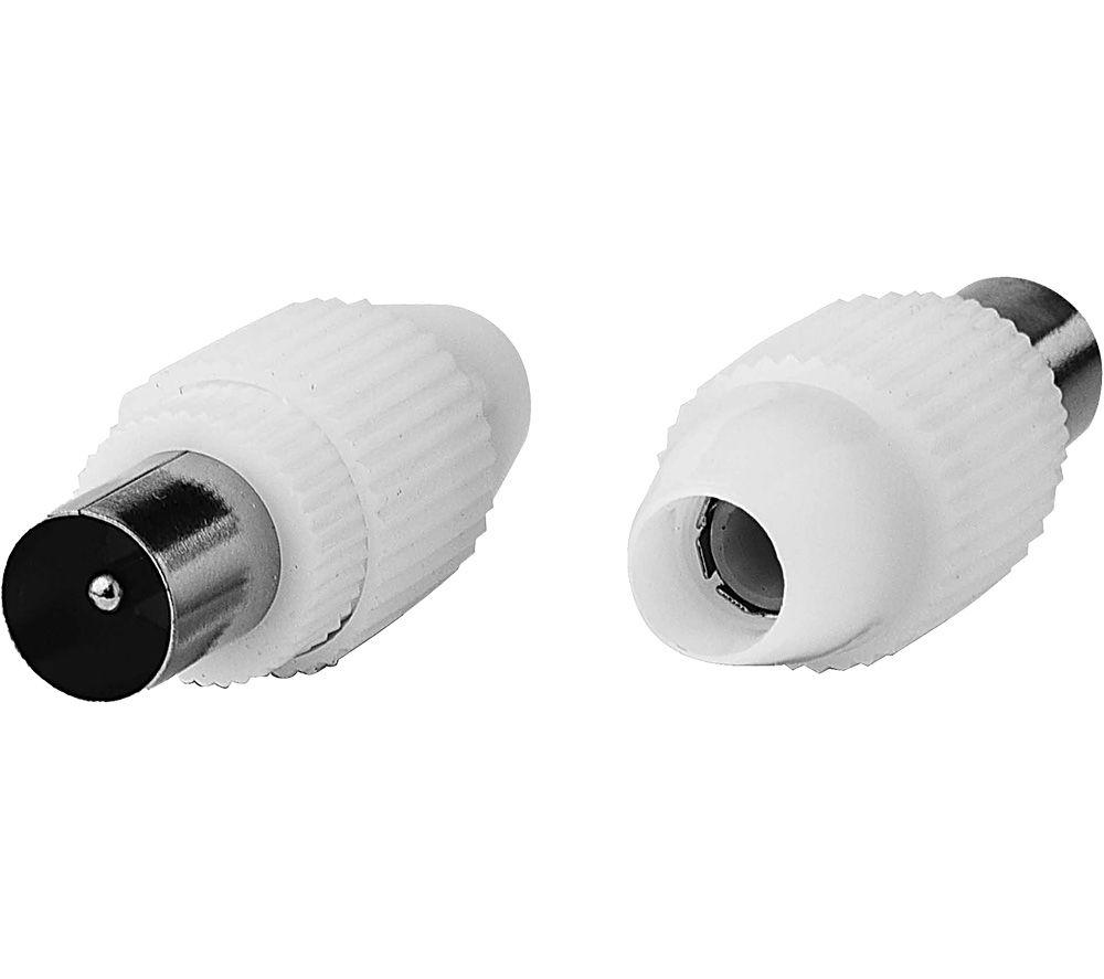 ESSENTIALS CAERPL24 Male Aerial Plug - Pack of 2, White