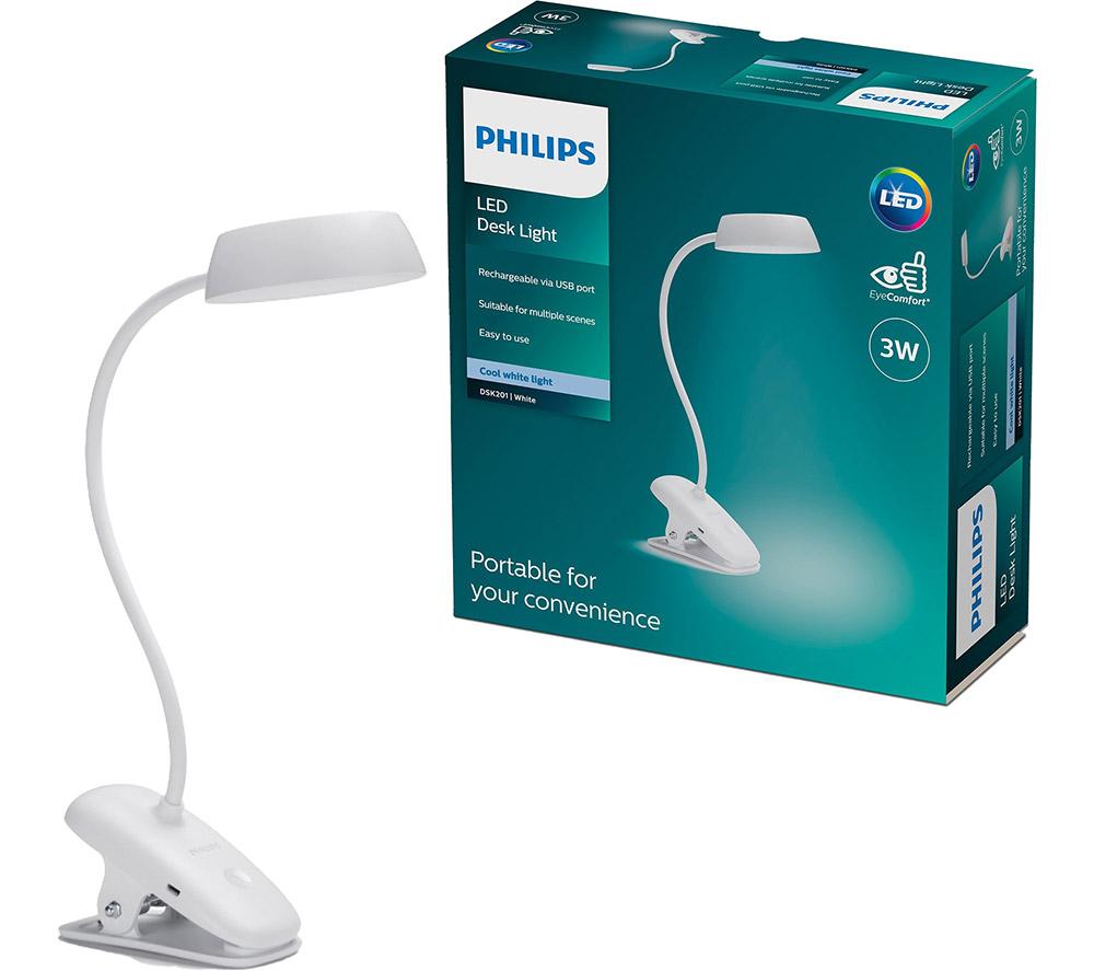 PHILIPS Donutclip DSK201 LED Desk Lamp - White