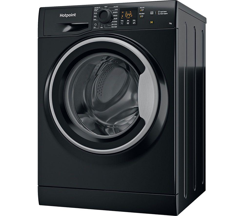 HOTPOINT NSWM 743U BS 7 kg 1400 Spin Washing Machine - Black, Black
