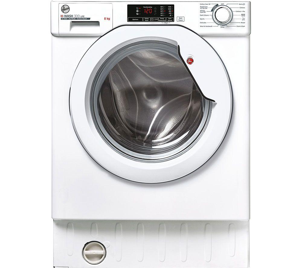 HOOVER H-WASH 300 LITE HBWS 48D1W4-80 Integrated 8 kg 1400 Spin Washing Machine, White thumbnail