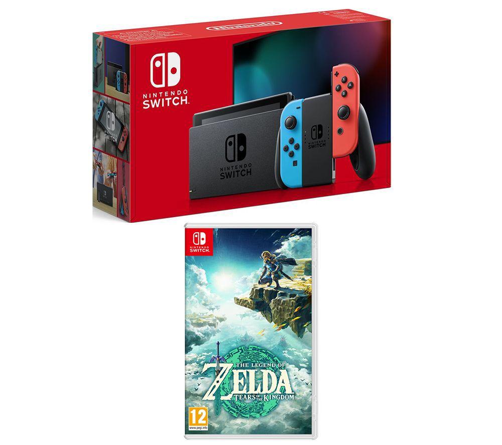 Nintendo Switch (Red & Blue) & The Legend of Zelda: Tears of the Kingdom Bundle, Red,Blue