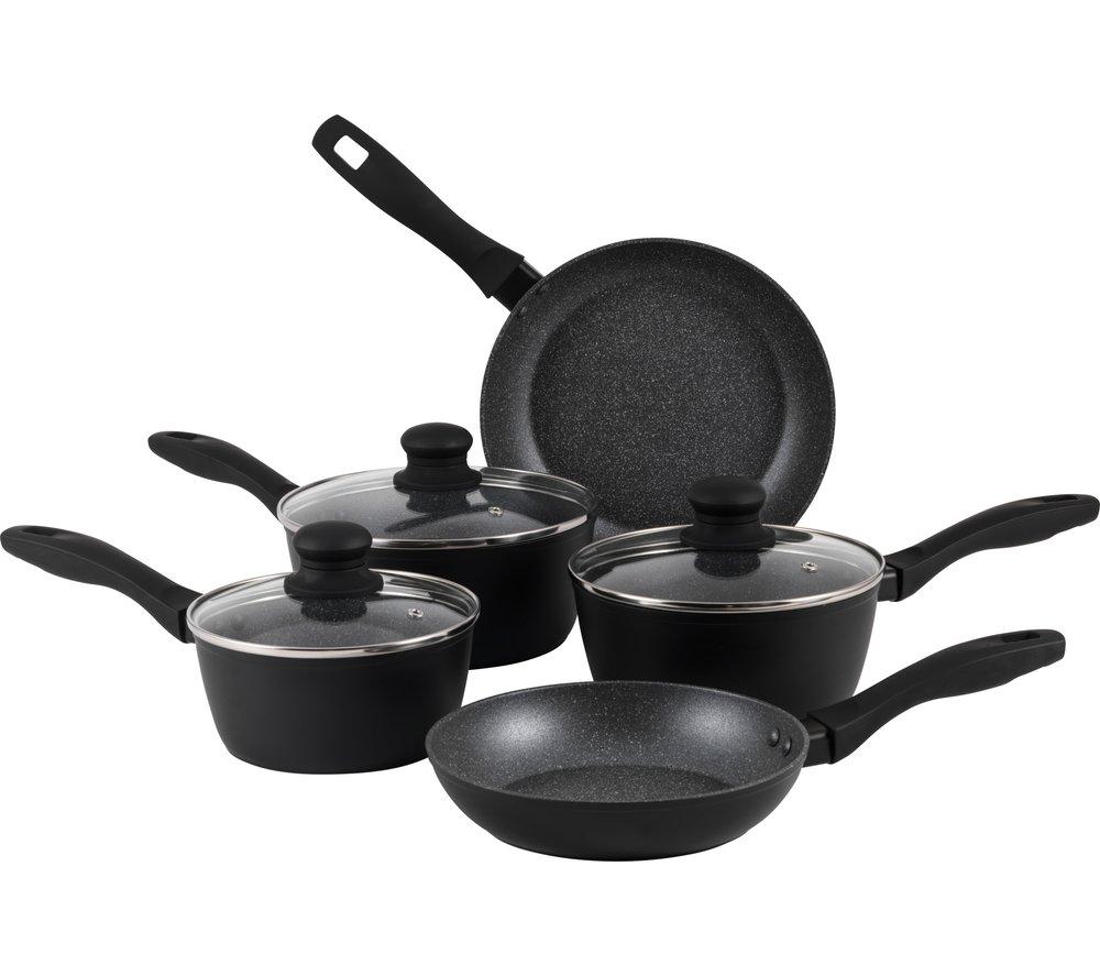 RUSSELL HOBBS Metallic Marble RH02814EU7 5-piece Non-stick Pan Set - Black