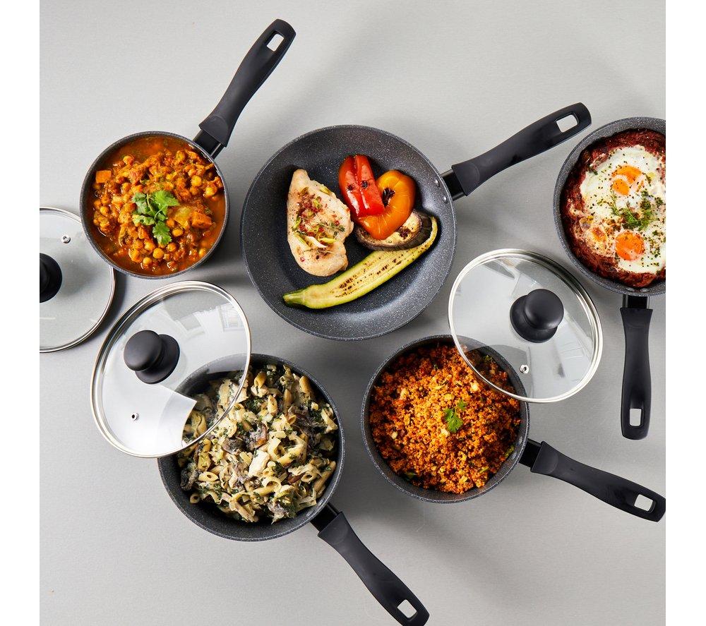 RUSSELL HOBBS Metallic Marble RH02814EU7 5-piece Non-stick Pan Set - Black image number 2 of 8